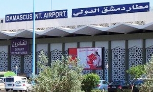 بالفيديو: حريق في مطار دمشق الدولي جراء سقوط قذيفة على خزان للكيروسين