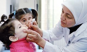صحة حلب تعلن بدء حملة اللقاح العاشرة ضد مرض شلل الأطفال