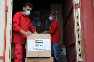 بالصور: الإمارات ترسل قافلة مساعدات طبية إلى سوريا للحد من تفشي كورونا