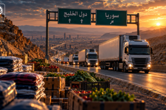 شاحنات نقل على طريق التصدير من سوريا إلى دول الخليج