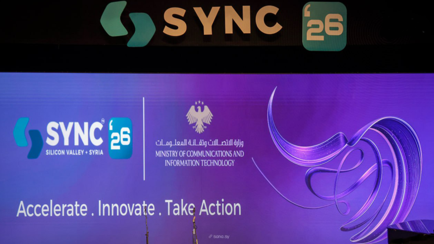 وزير الاتصالات السوري خلال مؤتمر SYNC’26 في دمشق